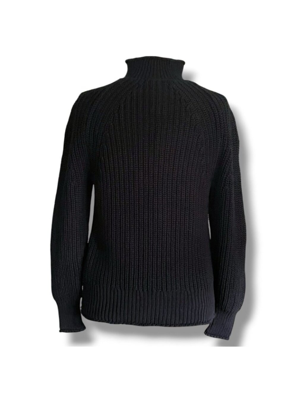 J Crew Womens Relaxed Rollneck Sweater XS Black Cotton Preppy Oversized Chunky - Picture 7 of 10